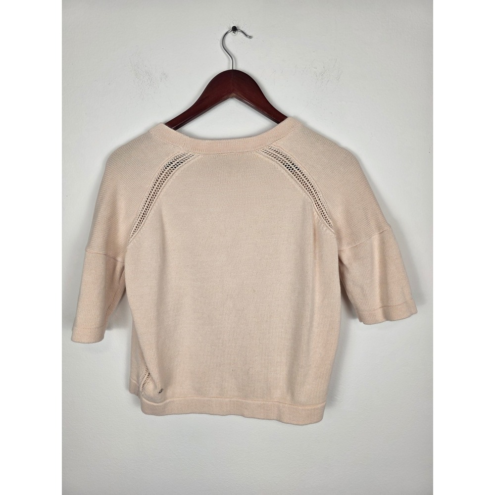 Lululemon Bhakti Reality Women's Cropped Sweater Top - Knit 3/4 Sleeve Yoga - Picture 3 of 5